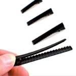 Professional Black Alligator Hair Clips - Flat Top Metal Bases for DIY Hair Bows, Salons, and Crafting