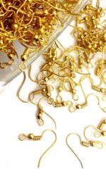 Gold Earring Hooks – Hypoallergenic Fish Hook Earring Wires with Coil and Ball for Jewelry Making