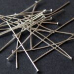 Polished Silver-Tone Flat Head Pins - Essential Metal T-Pins for Jewelry Beading, Charms, and Earring Drops (25mm)