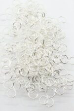 Polished Silver-Tone Open Jump Rings - Essential Circular Connectors for Jewelry Design; Repair (8mm)