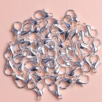 Polished Silver-Tone Lobster Claw Clasps - High-Strength Spring Fasteners for Jewelry Making ; Repair