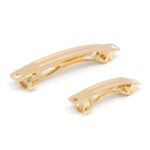 Premium Gold Metal French Barrette – Small Automatic Hair Clip for Thick Hair, Half-Ups, and Ponytails