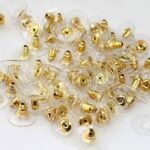 Premium Gold-Tone Plastic Disc Earring Backs - Comfort Bullet Clutch Earnuts for Studs & Heavy Earrings (8mm) - Image 3