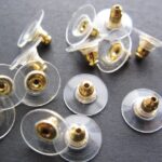 Premium Gold-Tone Plastic Disc Earring Backs - Comfort Bullet Clutch Earnuts for Studs & Heavy Earrings (8mm)