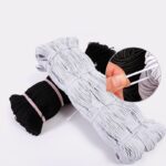 LOTUS International Premium Narrow Woven round Elastic Roll(1.5mm-100M)(Black)