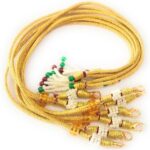 Adjustable Gold-Toned Dori Neck Cord with Pearl & Bead Accents(12Piece)