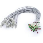 Adjustable Silver-Toned Necklace Dori with Multi-Color Bead Accents(12Piece)