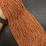 LeCraft Royal Premium Metallic Copper Beads (6mm)(80Beads x 15Lines per bunch)(5Bunch)