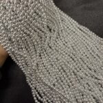 LeCraft Royal Premium Silver Metallic Beads (5mm)(Approx 130Beads x 12Lines per bunch)(5Bunch)