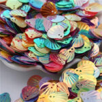 Iridescent Scallop Shell Sequins – Mermaid Style Multi-Color Loose Paillettes for DIY Crafts, Sewing, and Jewelry Making
