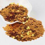 Premium Metallic Anmole Gold Round Sequins – 4mm for Embroidery, Sewing, and DIY Crafts