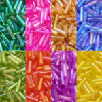 Premium Glass Cutdana Tube Beads for Aari & Maggam Work - Multi shade - Image 2