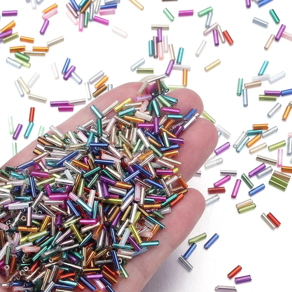 7 Premium Glass Tube Beads (Cutdana) for Aari & Maggam Work - Image 1