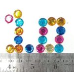 12 Cut Round Flatback Two Holes Sew-On Rhinestone Crystals Acrylic Beads,Kundan Stone with Hole for Sewing Modal Jewellery Making Embroidery and Craft Work  10mm (490Pc)