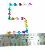 Drop Flatback Two Holes Sew-On Rhinestone Crystals Acrylic Beads,Kundan Stone with Hole for Sewing Modal Jewellery Making Embroidery and Craft Work ( DROP/8X4/1000PC)