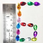 Drop Flatback Two Holes Sew-On Rhinestone Crystals Acrylic Beads,Kundan Stone with Hole for Sewing Modal Jewellery Making Embroidery and Craft Work ( DROP/4X10/970PC)