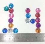 12 Cut Round Flatback Two Holes Sew-On Rhinestone Crystals Acrylic Beads,Kundan Stone with Hole for Sewing Modal Jewellery Making Embroidery and Craft Work  14mm (210Pc)