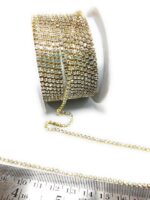 Premium Crystal Stone Chain – Flexible Gold-Tone Rhinestone Cup Chain Trim for Jewelry Making, DIY Crafts, and Garment Embellishments (18PP) - Image 2