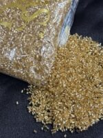 Lecraft Royal Premium Golden Cutdana – Faceted Glass Cut Beads (Karthana) for Aari ; Zardosi Embroidery(11/0) - Image 2