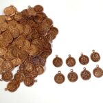 Copper-Finish Hindu Deity Decorative lakshmi Coins for Aari Work and Crafts(10mm)