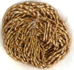 LeCraft Royal Premium Gold Rice/Wheat Beads for Aari & Maggam Embroidery – Metallic Grain Spacers for Bridal Blouses and Zardosi Work (80Beads x 15Lines per bunch)(3mm) - Image 2