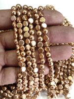 LeCraft Royal Premium Metallic Half Beads - 5mm Gold for Aari Work & Embroidery(80Beads x 12Lines per Bunch)(5Bunch)