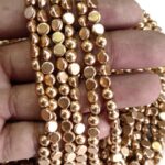 LeCraft Royal Premium Metallic Half Beads - 5mm Gold for Aari Work & Embroidery(80Beads x 12Lines per Bunch)