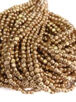 LeCraft Royal Premium Metallic Half Beads - 5mm Gold for Aari Work & Embroidery(80Beads x 12Lines per Bunch)(5Bunch) - Image 3