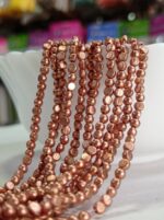 LeCraft Royal Premium Metallic Half Beads - 3mm Faceted Copper for Aari Work & Embroidery(100Beads x 12Lines per bunch) - Image 2