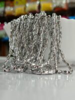 LeCraft Royal Premium Beads – Silver Metallic Drop Beads for Aari & Maggam Work – Designer 'Tear Drop' Spacers for Bridal Embroidery(3mm)(80Beads x 15Lines per bunch)(5Bunch) - Image 2