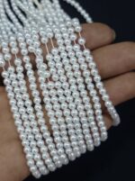 Lecraft Royal Premium White Round Pearl Beads(3mm)(96Beads x 12Lines per bunch)