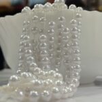 Lecraft Royal Premium White Round Pearl Beads(6mm)(80Piece x 12Lines per bunch)(5Bunch)