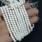 Lecraft Royal Premium White Round Pearl Beads(4mm)(96Beads x 12Lines per bunch)