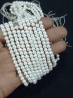 Lecraft Royal Premium White Round Pearl Beads(4mm)(96Beads x 12Lines per bunch)