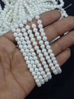 Lecraft Royal Premium White Round Pearl Beads (5mm)(75Beads x 12Lines per bunch)