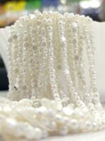 Lecraft Royal Premium Half-Round Flat-Back Pearls – Professional Embroidery & Craft Edition(5mm)(100Beads x 12Lines per bunch)