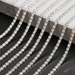 Premium Crystal Stone Chain – Flexible Silver-Tone Rhinestone Cup Chain Trim for Jewelry Making, DIY Crafts, and Garment Embellishments (18PP) - Image 2