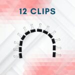 12-Pack Aari Embroidery Frame Clips – Heavy Duty Fabric Tension Clamps for Maggam Work, Silk Threading, and Hand Embroidery Stands (Black)