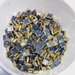 Premium Square Kundan Stones – White & Champagne Faceted Crystals in Gold-Plated Brass Settings for Aari Embroidery, Bridal Couture, and Jewelry Making(50g) - Image 2