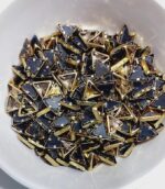 Traditional Gold-Plated Kundan Stones – Faceted Glass Crystals in Brass Metal Settings for Aari Embroidery, Bridal Lehengas, and Jewelry Making(Triangle) (Pack of 50g)