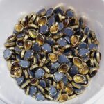 Traditional Gold-Plated Kundan Stones – Faceted Glass Crystals in Brass Metal Settings for Aari Embroidery, Bridal Lehengas, and Jewelry Making(Drop) (Pack of 50g)