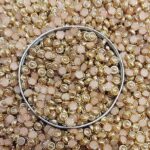 Premium Ceramic /Peach Rose Gold Kundan Stones - Round Rivoli Crystals with Gold Plated Rim for Aari, Zardosi, and Jewelry Making (Pack of 50g) - Image 3