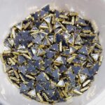 Premium Triangle Kundan Stones – White & Champagne Faceted Crystals in Gold-Plated Brass Settings for Aari Embroidery, Bridal Couture, and Jewelry Making(50g) - Image 2