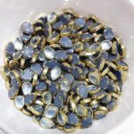 Premium Drop Kundan Stones – White & Champagne Faceted Crystals in Gold-Plated Brass Settings for Aari Embroidery, Bridal Couture, and Jewelry Making(50g)