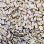 Premium White Glossy Kundan Stones with Gold-Toned Border(Rectangle/Stick Shape 3x7) (Pack of 50g)