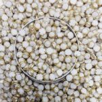 Premium White Glossy Kundan Stones with Gold-Toned Border(Round Shape) (Pack of 50g) - Image 3