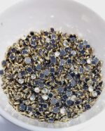 Premium Round Kundan Stones – White & Champagne Faceted Crystals in Gold-Plated Brass Settings for Aari Embroidery, Bridal Couture, and Jewelry Making(50g) - Image 3