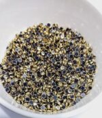 Premium Round Kundan Stones – White & Champagne Faceted Crystals in Gold-Plated Brass Settings for Aari Embroidery, Bridal Couture, and Jewelry Making(50g) - Image 4