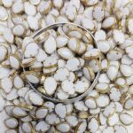 Premium White Glossy Kundan Stones with Gold-Toned Border(Teardrop Shape 4x6) (Pack of 50g)