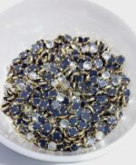 Premium Round Kundan Stones – White & Champagne Faceted Crystals in Gold-Plated Brass Settings for Aari Embroidery, Bridal Couture, and Jewelry Making(50g) - Image 2